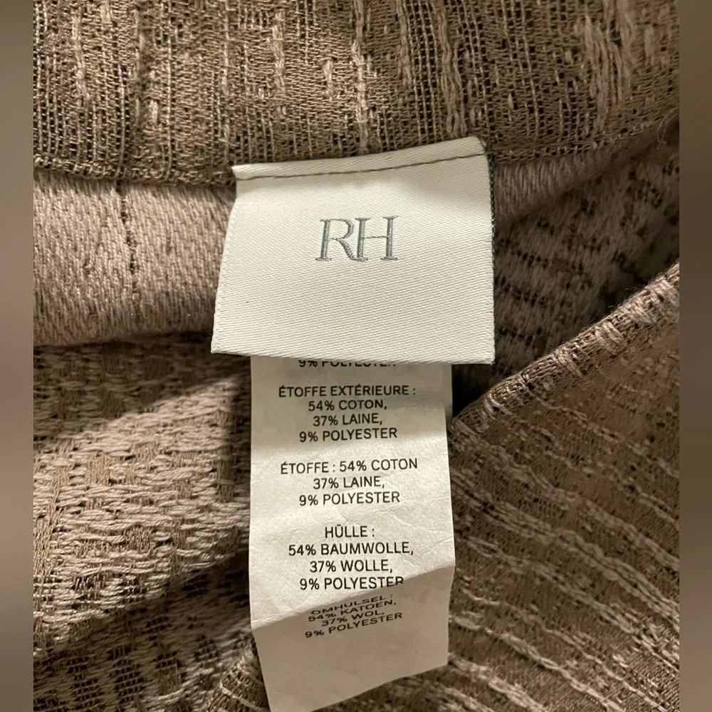 2 Restoration Hardware BRUSHSTROKE JACQUARD COTTON WOOL Euro Shams Mochaccino